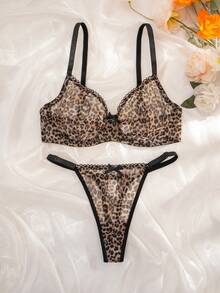 Bare Chapter 2pcs Women's Printed Wire-Free Soft Cup Bra Set - Multicolor - View 5