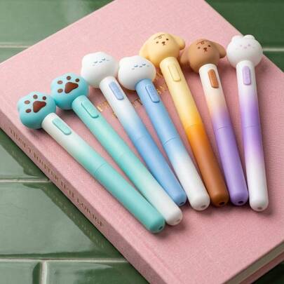 Joivida 2Pcs Gel Pen, Soft Fufu Cloud Pen, High Appearance Level, Gradient Color Pen Body, Cute Rabbit Shape, Student Practice Pen