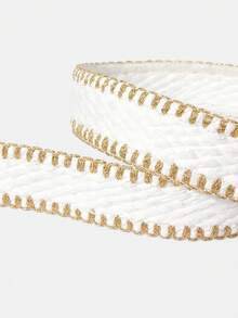 MOTF PREMIUM PRE WHITE SPLICED PP GRASS NEEDLE BUCKLE BELT - White - View 8