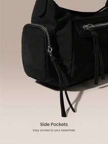 GLOWMODE Tas Bahu SunChaser Kecil 5L Tahan Air dengan Banyak Kompartemen dan Resleting Eksterior, Cocok untuk Liburan Musim Panas, Aktivitas Luar Ruangan, dan Pakaian Kasual Sehari-hari - Hitam - View 3