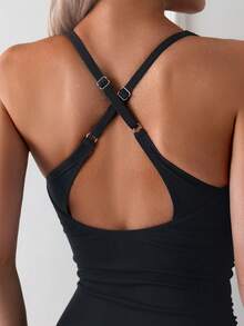 Swim Basics Áo tắm một mảnh thường ngày dành cho nữ - màu đen - Xem 5