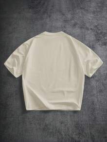 Manfinity ZONE917 Men's Standard Size Light Apricot Drop Shoulder Short Sleeve T-Shirt - Apricot - View 5