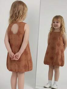 Maija Kids 1 chiếc đầm bé gái kiểu dáng thường ngày thanh lịch, rộng rãi, dễ thương, không tay, cổ tròn, thêu họa tiết, thích hợp mặc hàng ngày, đi học, dã ngoại, họp mặt, lễ hội, mùa xuân và hè. - Màu Cam san hô - Xem 8