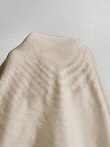 SHEIN Unity 女士圆领蝴蝶结装饰开衩设计修身休闲T恤 - 卡其色 - 查看 7