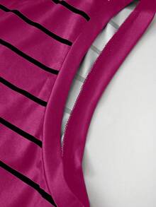 GlowEve CURVE Rompi Ukuran Besar dengan Hiasan Kalung Logam Bergaris, Cocok untuk Kasual, Perjalanan, Liburan, Festival Musik, dan Acara Lainnya di Musim Semi, Musim Panas, dan Musim Gugur - Hot Pink - View 6