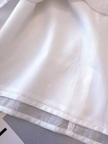 Franclia Women's White Summer Tops Elegant Solid Color Pleated Collar Colorful Button Decor Sleeveless Tank Top White Summer Tops - White - View 5
