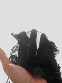 ROMWE Goth Áo hai dây phối lưới tối màu, xếp nếp, vạt bất đối xứng. - màu đen - Xem 14