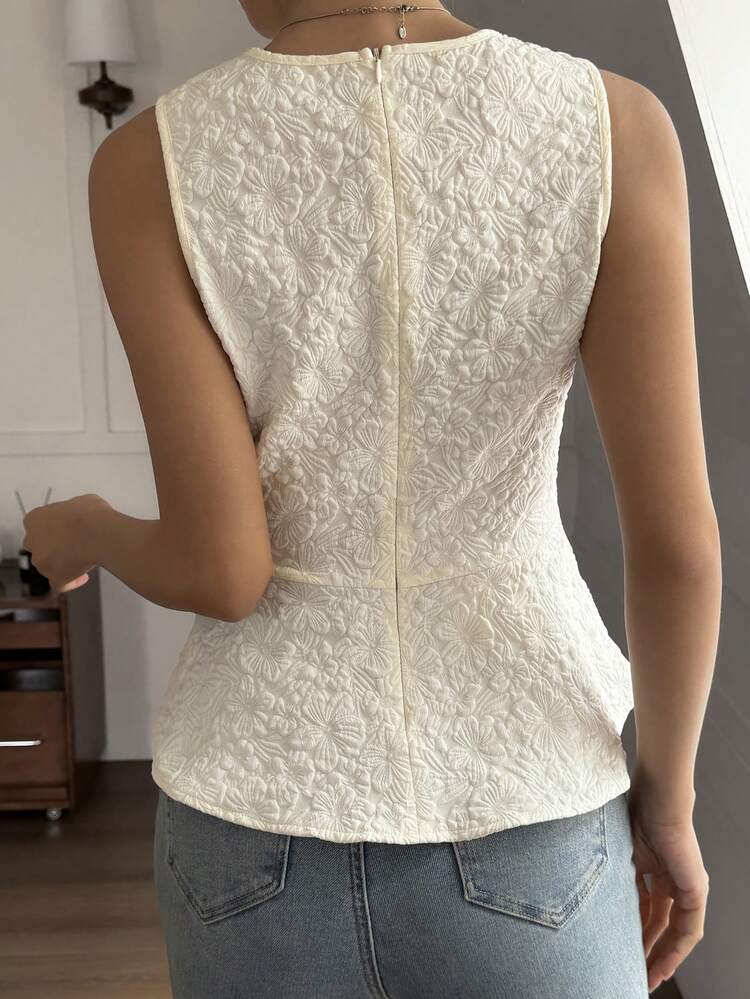 Textured Sleeveless Tank Top For Women, Casual For Spring & Summer
