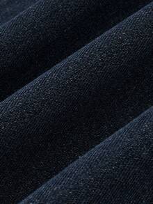 GlowEve Chân váy denim wash thường ngày dành cho nữ - Màu xanh lam - Xem 5