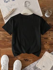 THE POWERPUFF GIRLS X SHEIN 少女卡通印花圆领休闲短袖T恤 - 白色 - 查看 2