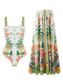 Swim Oasis Áo tắm liền thân mới dành cho nữ, kiểu dáng hở lưng, phong cách Bohemian, thích hợp cho mùa xuân/hè. - Nhiều màu - Xem 1