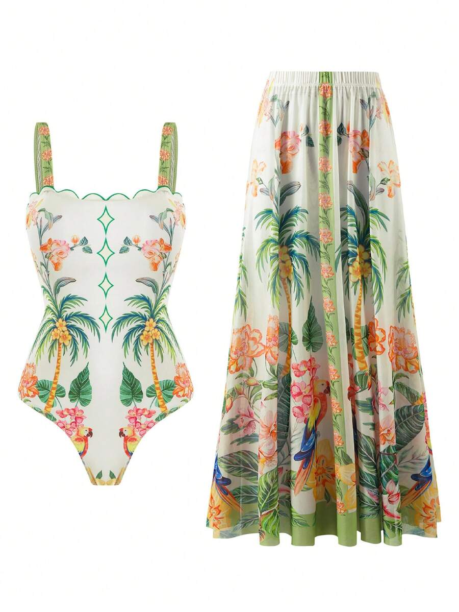 Swim Oasis Áo tắm liền thân mới dành cho nữ, kiểu dáng hở lưng, phong cách Bohemian, thích hợp cho mùa xuân/hè. - Nhiều màu - Xem 1