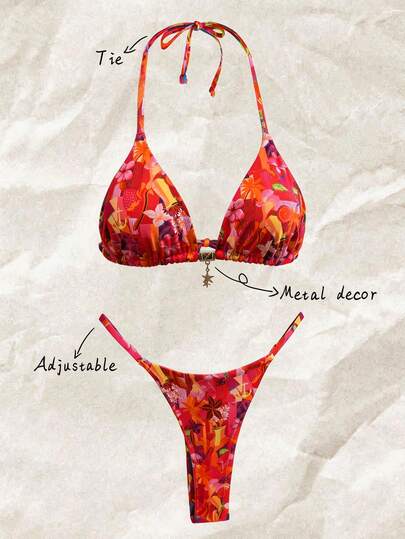 Elavelle Bộ bikini hai mảnh màu trơn gợi cảm dành cho nữ, thích hợp cho kỳ nghỉ xuân.