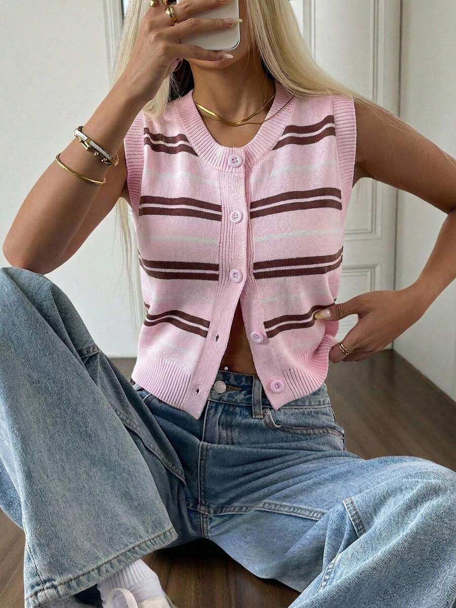 CovetEZ Áo khoác len cardigan màu hồng tối giản, phong cách thường ngày, thuộc dòng Dopamine, thích hợp cho đi làm hàng ngày, hẹn hò, tụ họp, mùa thu/đông/hè, Giáng sinh, Năm mới, Lễ Tạ ơn, tiệc tùng, đám cưới, đi biển, lễ tốt nghiệp, thời trang, thanh lịch, thường ngày, đi chơi, hẹn hò, cuộc hẹn, đi làm, sáng bóng, Ngày Valentine, sang trọng, kỳ nghỉ, thường ngày, Y2K, đi chơi, lễ tốt nghiệp và các dịp khác. - Nhiều màu - Xem 1