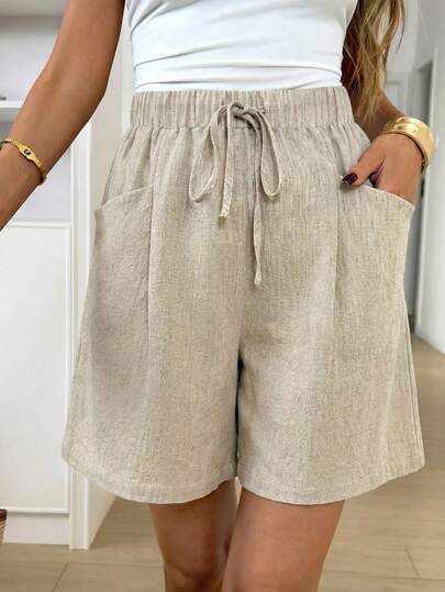 Easowa Shorts Soltos com Cordão na Cintura e Bolsos Laterais, Casuais de Verão para Férias e Uso Diário