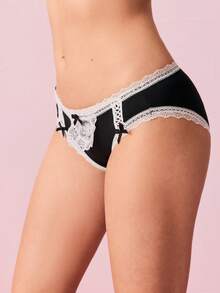 Quần lót ren thoải mái kiểu Nhật Bản gợi cảm cho nữ - màu đen - Xem 6