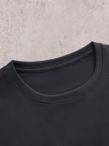 Skyrend Camiseta de manga corta casual y versátil con estampado de cruz para hombres, primavera/verano - Gris Oscuro - Ver 3