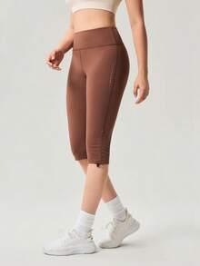 OutZeal Quần legging thể thao nữ, thích hợp mặc hàng ngày, tập yoga, nhanh khô, ôm bụng, có dây rút bên hông, năng động. - màu nâu - Xem 6