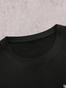 Skyrend Áo thun nam thời trang mới in hình "Thư của Chúa Giêsu" cổ tròn tay ngắn dáng rộng thoải mái - màu đen - Xem 5