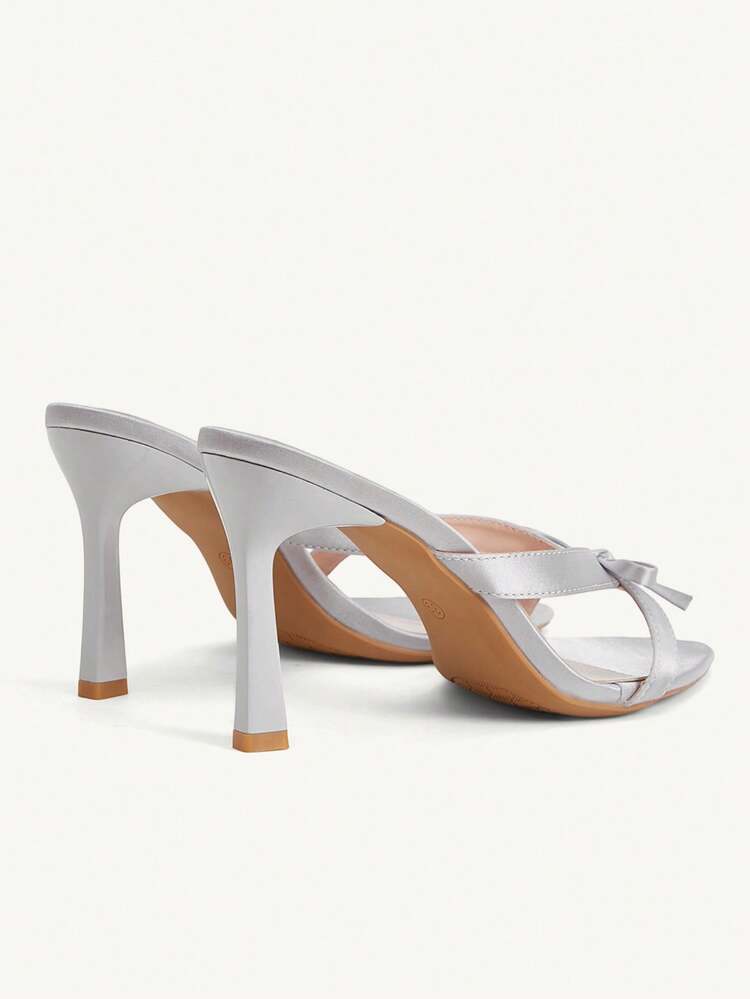 CUCCOO CHICEST Women Shoes Pointed Stiletto Silver Sexy Fashion Elegant Slip-On Multiple Strips Women's High Heel Sandals Slippers With Skirts Daily Versatile Banquet Party Women's Sandals