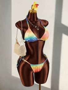 Amplova 女士涂层亮面面料性感套装，适合度假穿着 - 彩色 - 查看 1