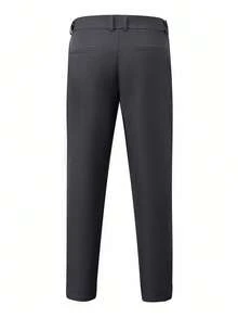 Manfinity Bizformal Men's Solid Color Pleated Casual Pants, Versatile For Everyday Wear, Formal - Dark Grey - View 3
