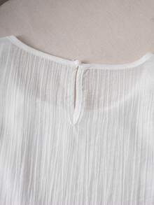 GlowEve Damen Ärmellose Bluse mit Blumen Dekor - Weiss - Übersicht 6