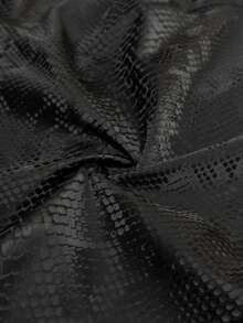 NU&NOW Plus-Size Sexy Snakeskin Pattern Fabric Black Strapless Mini Dress With Eyelet And Rope Lacing Design On The Chest; Party Outfit; Sexy Girl Outfit. - Black - View 8