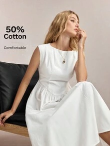 BizChic White Dress Vintage French Elegant Business Formal Wedding Countryside Slouchy Luxury Dating Garden Party Day Party Daily Back To School Birthday - White - View 6