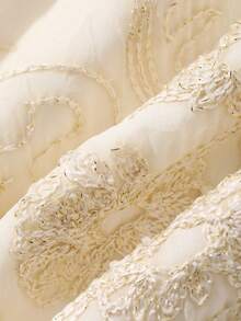 Livesso 女士夏季度假花卉刺绣无袖连衣裙 - 米色 - 查看 10