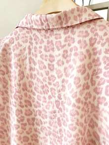 Franclia Áo sơ mi nữ tay dài dáng rộng, họa tiết da báo, kiểu dáng tối giản, đa năng, phù hợp mặc hàng ngày mùa thu/đông. - Nhiều màu - Xem 4