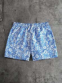 AXEPEAK Men's Ditsy Floral Drawstring Waist Summer Shorts With Slant Pockets - Multicolor - View 2