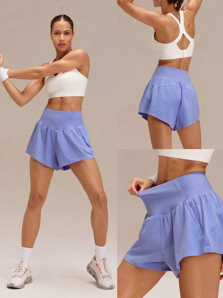 4" VitalSwift Chase Every Mile High-Rise Anti-Roll Tummy Control Lightweight Quick-Dry Odor Control Built-In Briefs Running Shorts Training Tennis Jogging Running Workout Gym Wear