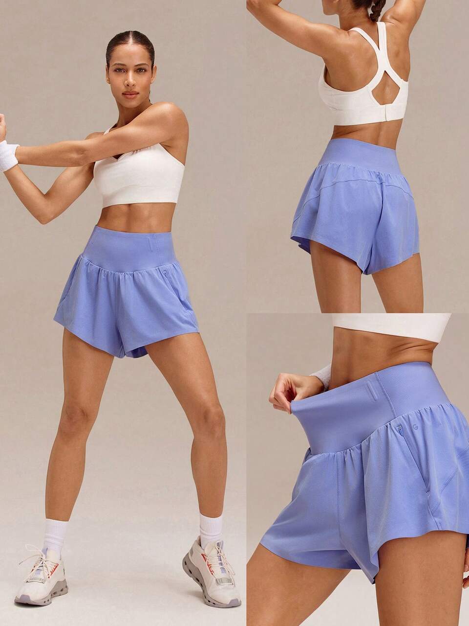 7" VitalSwift Chase Every Mile High-Rise Anti-Roll Tummy Control Lightweight Quick-Dry Built-In Briefs Running Shorts Tennis Running Workout Gym