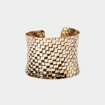 Noxbound Pulseira de Metal Trançado de Luxo Retrô de Moda Transfronteiriça, Versão Larga de Autodisciplina, Pulseira de Abertura Curva Brilhante de Alta Qualidade, Minimalista/Vintage/Elegante, Para Mãe/Mulher/Menina/Mãe, Verão/Praia/Baile/Festa/Férias/Viagem, BOÊMIO/Moderno/Chique, Uso Diário/Dia de Trabalho