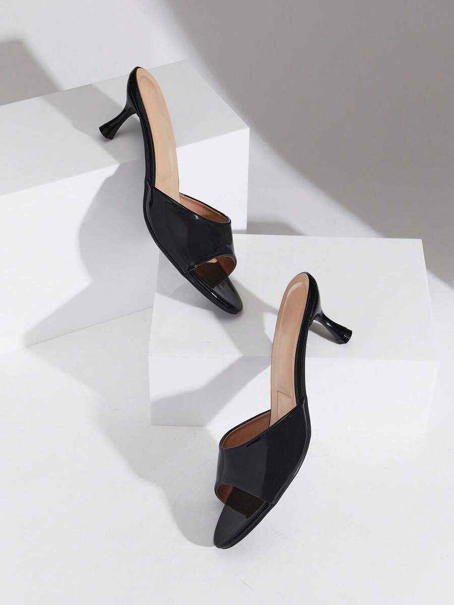 SHUZIA Giày sandal cao gót mũi nhọn thoải mái cho nữ. - màu đen - Xem 1