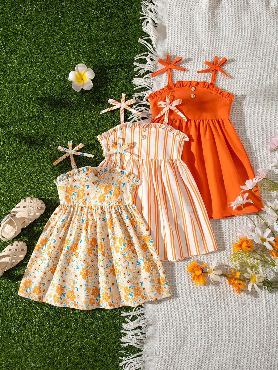 SHEIN Bộ 3 váy cho bé gái - Nhiều màu - Xem 1