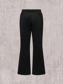 Skyrend Pantalones casuales rectos y holgados de pierna ancha con estilo graffiti urbano y hip hop para hombres, estilo emo de los años 2000, para otoño - Negro - Ver 2