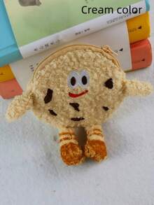 POKOJA LAND 1 Buah Dompet Koin Kue Plush - Gantungan Kunci Kartun Kreatif & Tas Penyimpanan Mini, Dompet Berbentuk Biskuit Unik dan Menggemaskan untuk Penggunaan Sehari-hari - Organizer Kompak yang Cantik untuk Remaja & Dewasa, Aksesori Baru yang Lucu (Isi Lembut Non-Plush) - MultiWarna - View 7