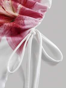 Girlism 少女白色甜美可爱时尚短款修身休闲度假简约舒适无袖不对称下摆背心 - 白色 - 查看 3