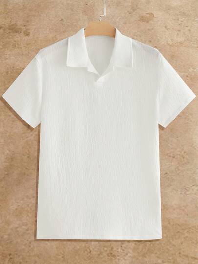HIMLAND Camisa polo de manga corta de unicolor casual para hombre, verano