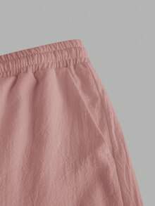 VIVINTIMO Men's Casual Solid Color Shorts, Versatile For Summer - Dusty Pink - View 4