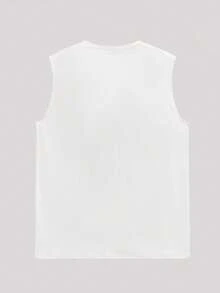 Open Phase 1 chiếc áo tank top nam cổ tròn in họa tiết thành phố mùa hè, phong cách retro Mỹ, unisex, dáng rộng thoải mái – Thích hợp cho mặc hàng ngày và đi nghỉ hè. - trắng - Xem 2