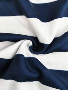 Resyla Áo thun nữ tay ngắn cổ tròn kẻ sọc, kiểu dáng thường ngày, đa năng. - Nhiều màu - Xem 3