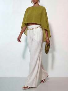 Zivah Áo nữ chiffon hai chiều bất đối xứng màu xanh lá cây bán chạy nhất mùa hè, phong cách Boho du mục. Thích hợp cho kỳ nghỉ, du lịch, dạo phố hàng ngày, tiệc tùng, lễ hội âm nhạc, bãi biển, ngày lễ, thời trang sân bay, du thuyền, trà chiều. - màu xanh lá - Xem 10
