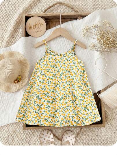 Travachic KIDS 女宝宝彩色条纹无袖宽松薄款度假复活节连衣裙夏季