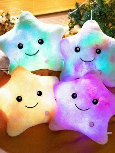POKOJA LAND 1pc Light Up Pentagram Plush Cushion, Glowing Star Stuffed Dolls, Luminous Cute Plush Toys, Soft Plush Dolls, Party Favors, Party Decoration, Holiday Favors, Home Decoration Good One Choice You Are Worth To Buy (Without Battery), Room Decoration Kids Room, Kids Bedroom, Squishmallow, Light Up Toys, Plushies,Cute Plushies,Purple Plushie,Kids Cushion,Kids Toys,Toys,Squishmallow Spring To Summer