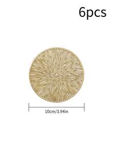 1/2/4/6/8pcs, A Set Of PVC Coasters, Kitchen Table Indoor/Outdoor, Washable Heat-Resistant Coasters, Can Wipe Cup Coasters, Camping, Festivals, Weddings, Parties - Gold - View 10