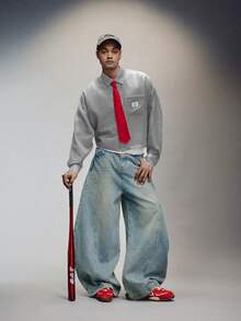 PAVTROS 男士休闲通勤条纹衬衫配领带 - 黑色 - 查看 3