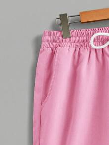 Manfinity Joysei Bộ áo thun ngắn tay màu trắng và quần short dệt màu hồng dành cho nam, kích thước tiêu chuẩn. - Nhiều màu - Xem 6